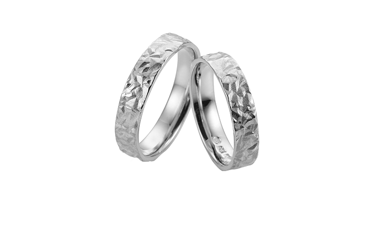 45233+45234-wedding rings, white gold 750